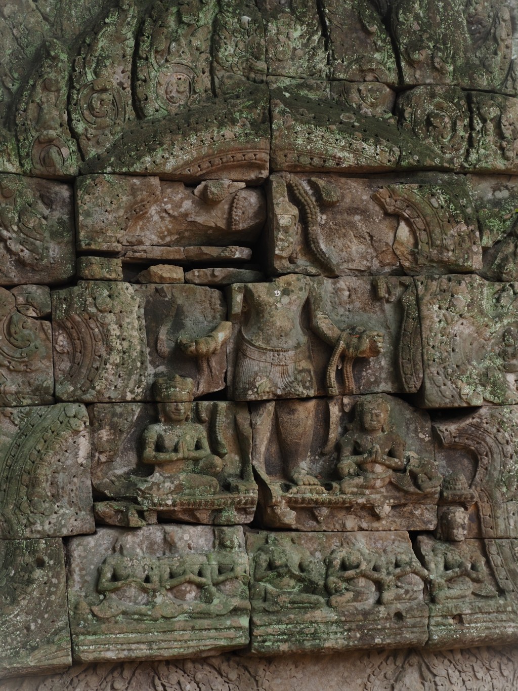 A bust from the walls of the Angkor Wat temple.